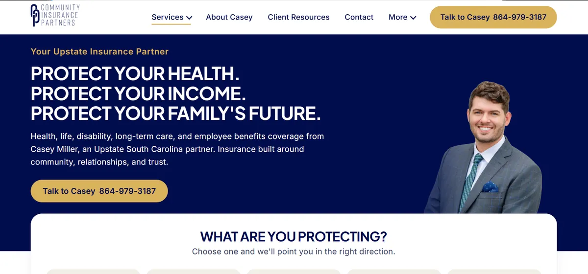 Community Insurance Partners website on desktop